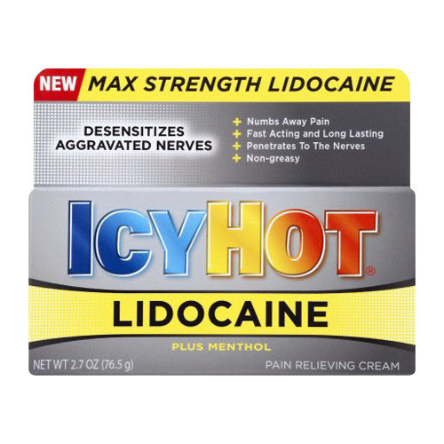 Icy Hot Max Strength Lidocaine Pain Relieving Cream, 2.7 Oz